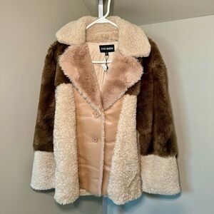 Steve‎ Madden Willow Multi Faux Fur Coat women’s Size Small